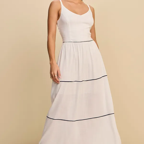 VESTIDO LONGO VISCOLINHO OFF WHITE MIRA VEST