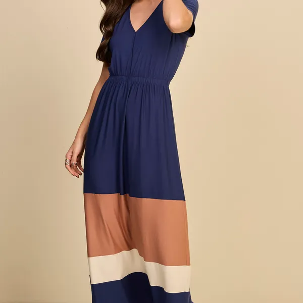 VESTIDO LONGUETE VISCOLYCRA MARINHO MIRA VEST