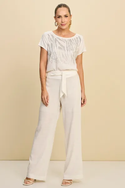 BLUSA ESTAMPADA EM VISCOLINHO COM FOIL EM RELEVO M