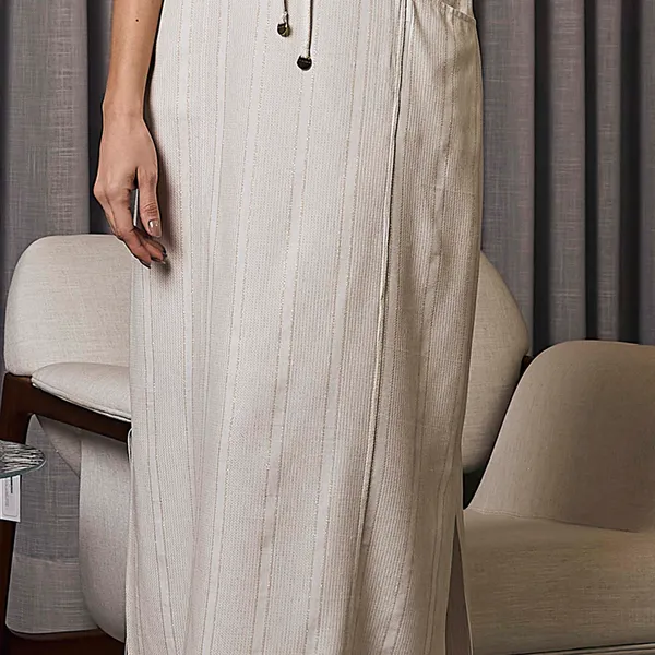 SAIA LONGUETE EM VISCOSE DE LINHO COM LUREX MIRA V