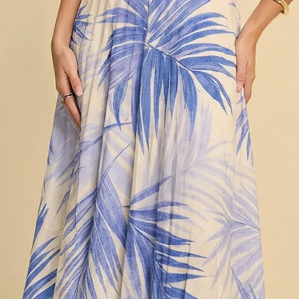 SAIA MIDI CÓS ELÁSTICO VISCOSE ESTAMPADA AZUL BEBE