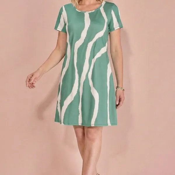 VESTIDO DECOTE U MANGA CURTA MATE/MANTEIGA MIRA VE