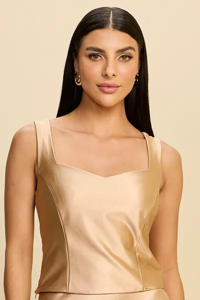 CROPPED  ALÇA  DOURADO MIRA VEST