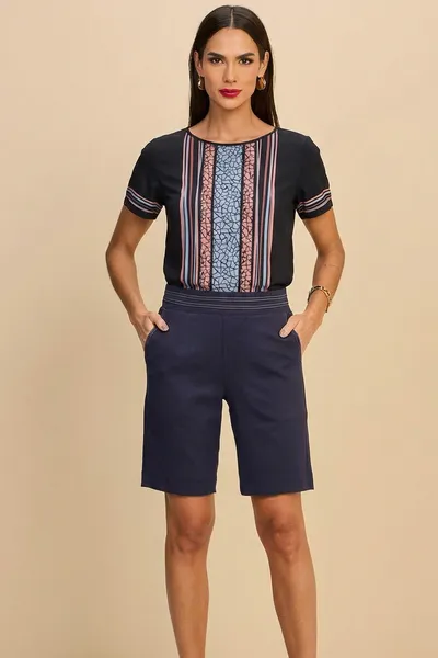 BLUSA ESTAMPADA PRETO MIRA VEST
