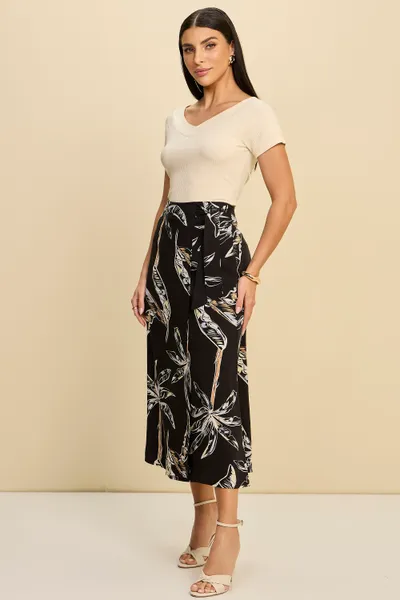 SAIA MIDI ESTAMPA EXCLUSIVA  PRETO MIRA VEST