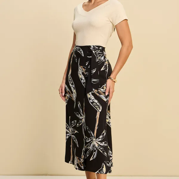 SAIA MIDI ESTAMPA EXCLUSIVA  PRETO MIRA VEST