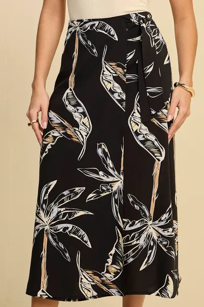 SAIA MIDI ESTAMPA EXCLUSIVA  PRETO MIRA VEST