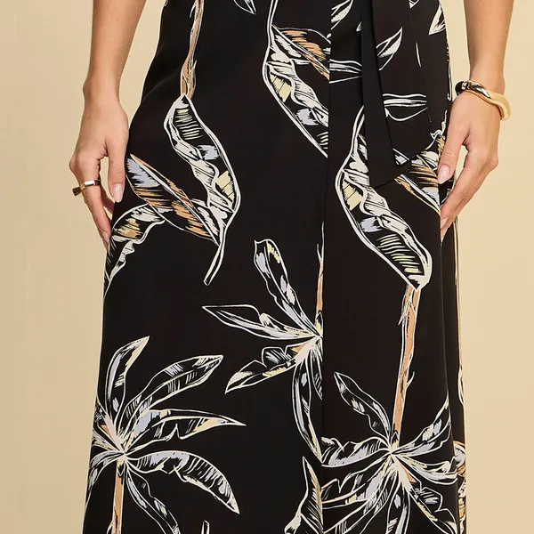 SAIA MIDI ESTAMPA EXCLUSIVA PRETO MIRA VEST