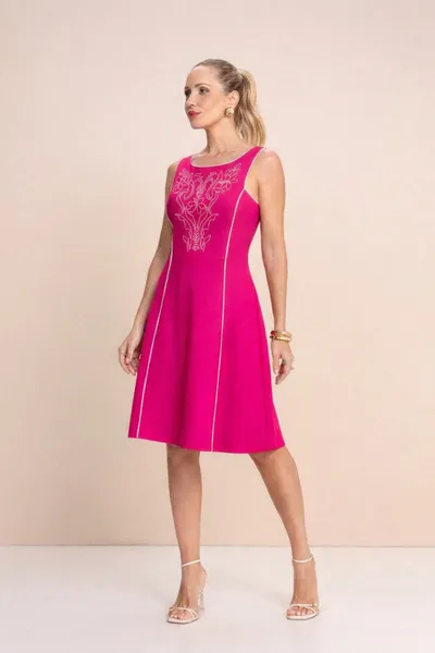 VESTIDO ROSA PONTO ROMA MIRA VEST