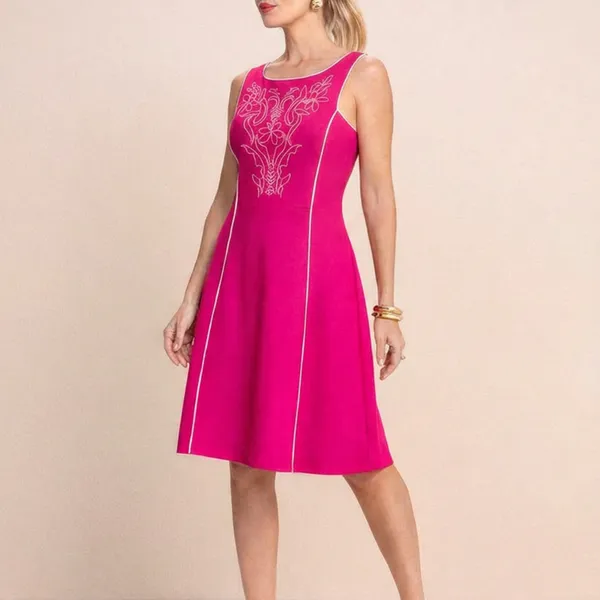 VESTIDO ROSA PONTO ROMA MIRA VEST