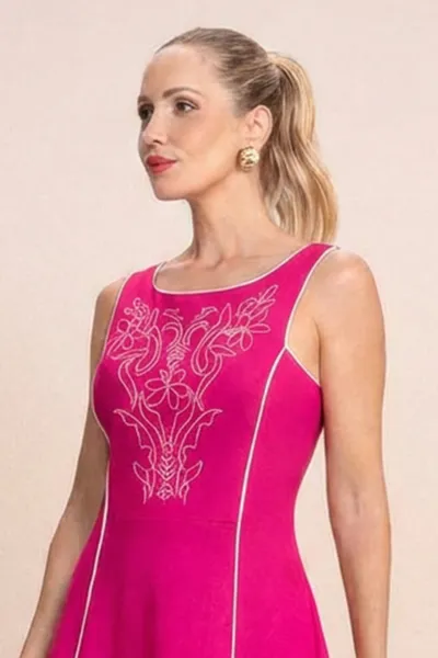 VESTIDO ROSA PONTO ROMA MIRA VEST VESTIDO ROSA PONTO ROMA MIRA VEST