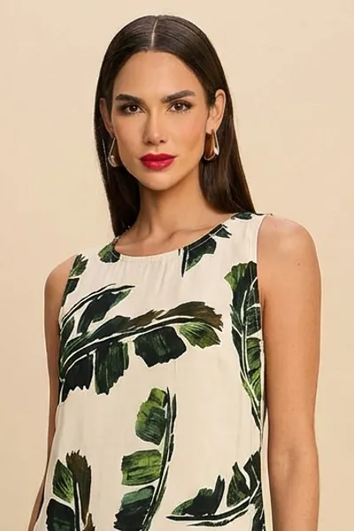 VESTIDO CURTO SEM MANGAS VERDE NATUREZA MIRA VEST