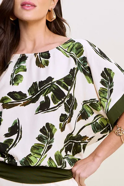 BLUSA MANGA CURTA AMPLA DECOTE CANOA VERDE NATUREZ