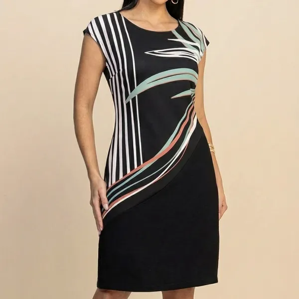 VESTIDO EM CREPE COM RECORTE EM ALFAIATARIA DE VIS