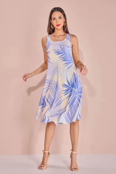 VESTIDO ESTAMPADO  AZUL BEBE MIRA VEST
