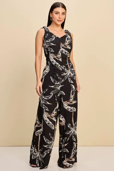 MACACÃO LONGO ESTAMPADO  PRETO MIRA VEST