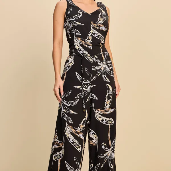 MACACÃO LONGO ESTAMPADO PRETO MIRA VEST