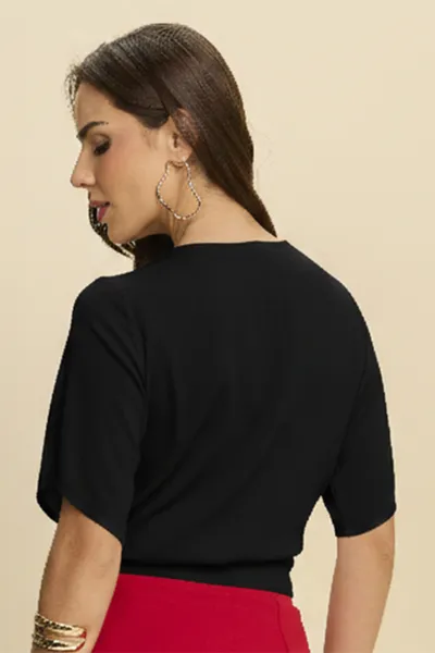 BLUSA VISCOLINHO TRANSPASSADA PRETO MIRA VEST