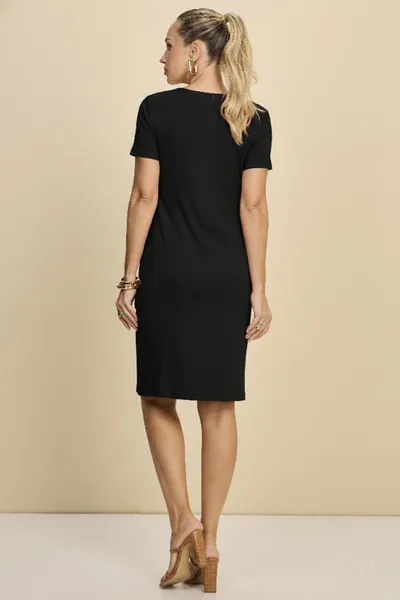 VESTIDO MALHA CREPONADA PRETO MIRA VEST