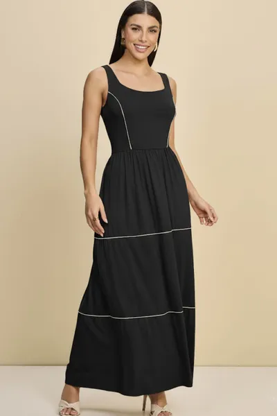 VESTIDO LONGUETE VISCOLYCRA PRETO MIRA VEST