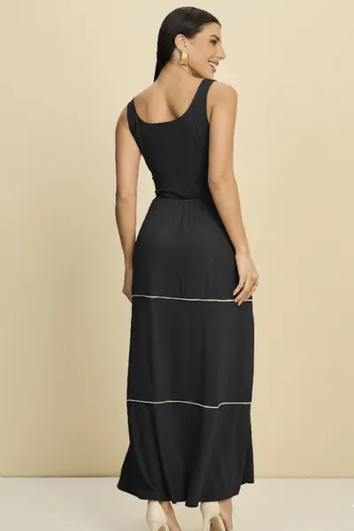 VESTIDO LONGUETE VISCOLYCRA PRETO MIRA VEST