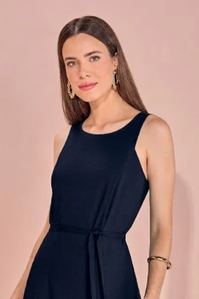 VESTIDO REGATA DECOTE ARREDONDADO AMARRAÇÃO FRONTAL MIRA VEST