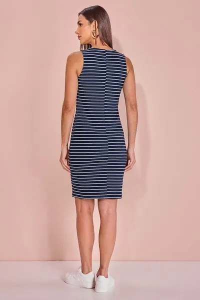 VESTIDO CANELADO MARINHO MIRA VEST