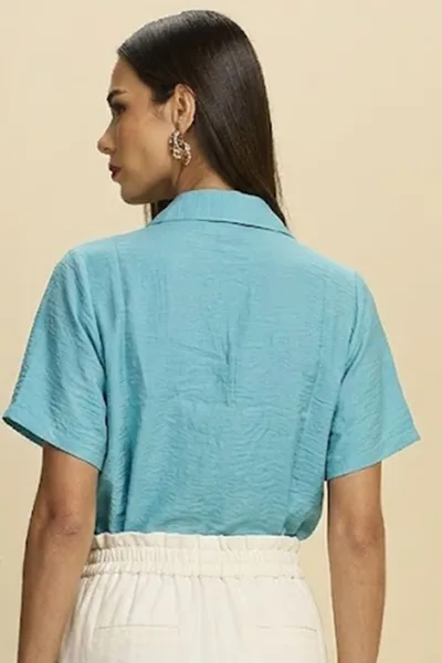 CAMISA VISCOSE DE LINHO AZUL BEBÊ MIRA VEST