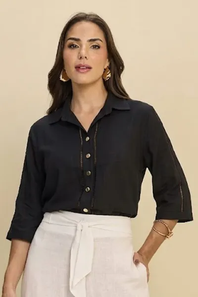 CAMISA MANGAS 3/4 PRETO MIRA VEST