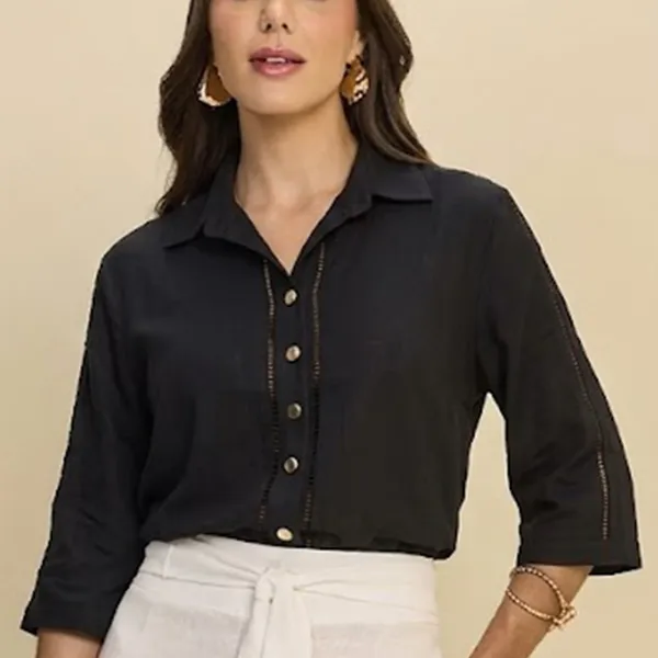 CAMISA MANGAS 3/4 PRETO MIRA VEST
