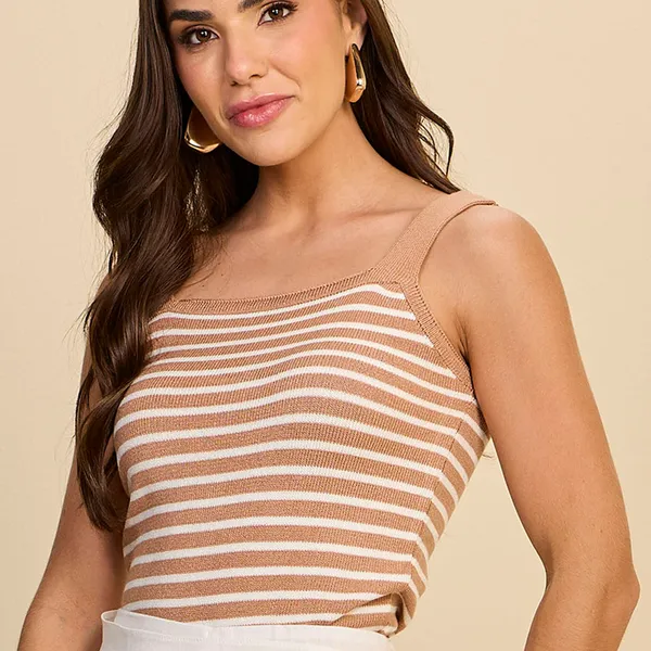 BLUSA TRICÔ ALÇA DECOTE QUADRADO MOUSSE MIRA VEST