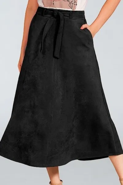 SAIA MIDI SUEDE COM CINTO PRETO MIRA VEST