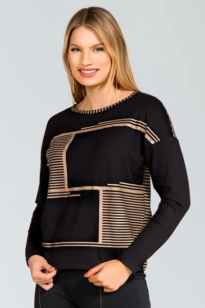 BLUSA VISCOLYCRA COM LUREX PRETO MIRA VEST