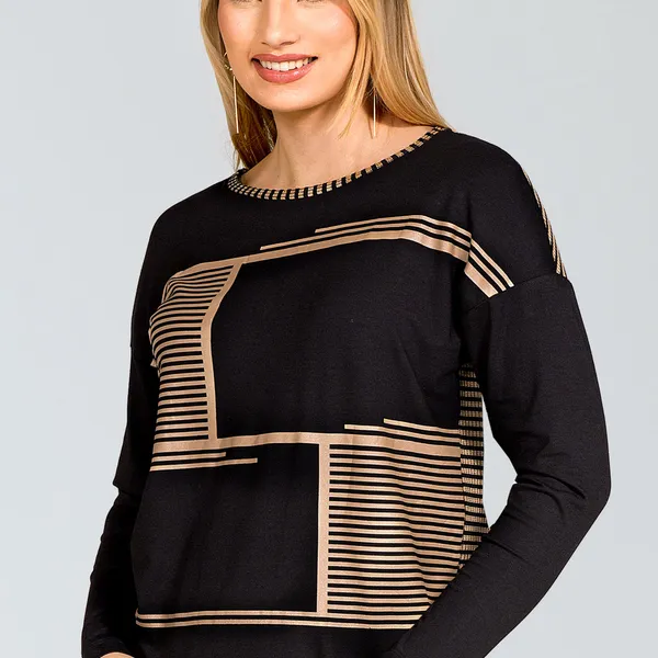 BLUSA VISCOLYCRA COM LUREX PRETO MIRA VEST