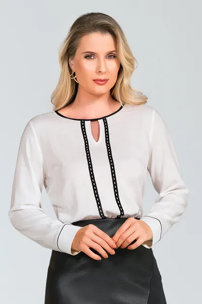 BLUSA VISCOLINHO COM ENTREMEIO OFF WHITE MIRA VEST