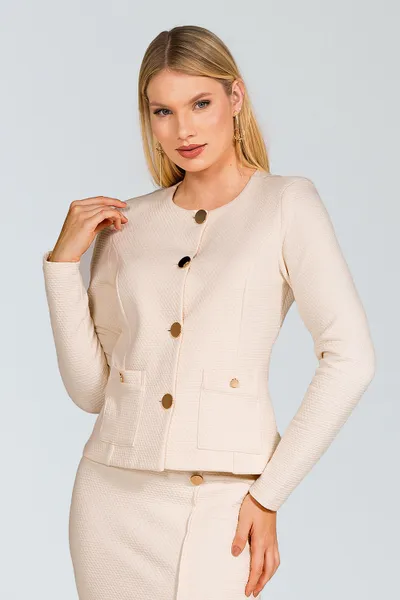 CASAQUETO ALGODÃO TEXTURIZADO OFF WHITE MIRA VEST