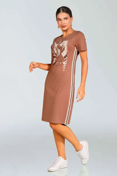 Vestido Ponto Roma T-Shirt Marrom Mira Vest