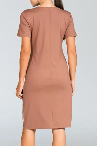 Vestido Ponto Roma T-Shirt Marrom Mira Vest Vestido Ponto Roma T-Shirt Marrom Mira Vest
