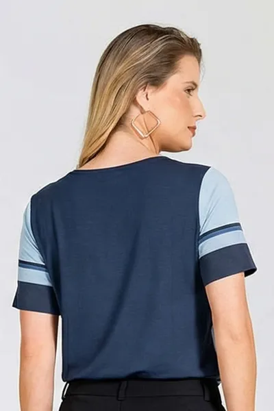 Blusa Manga Curta com Decote Redondo  Mira Vest