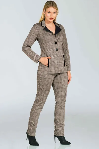 BLAZER JACQUARD BEGE MIRA VEST