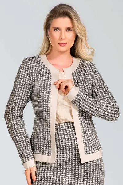 CONJUNTO JACQUARD CINZA MIRA VEST