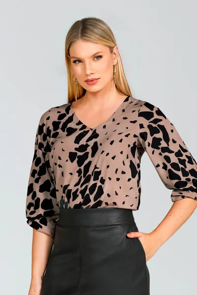 BLUSA PLANO FLUIDO DECOTE V AVELÃ MIRA VEST