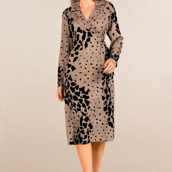 VESTIDO CREPE CHEMISE MIDI AVELÃ MIRA VEST