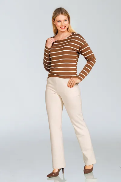 BLUSA VISCOLYCRA LISTRADA MARROM MIRA VEST BLUSA VISCOLYCRA LISTRADA MARROM MIRA VEST