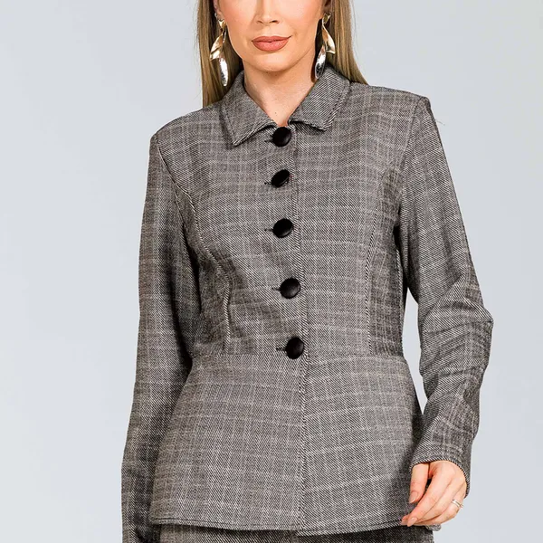 CASAQUETO JACQUARD COM PEPLUM OFF WHITE MIRA VEST