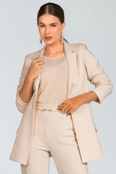 BLAZER ALGODÃO TEXTURIZADO OFF WHITE MIRA VEST 