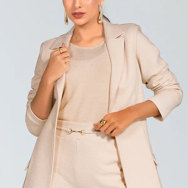 BLAZER ALGODÃO TEXTURIZADO OFF WHITE MIRA VEST 
