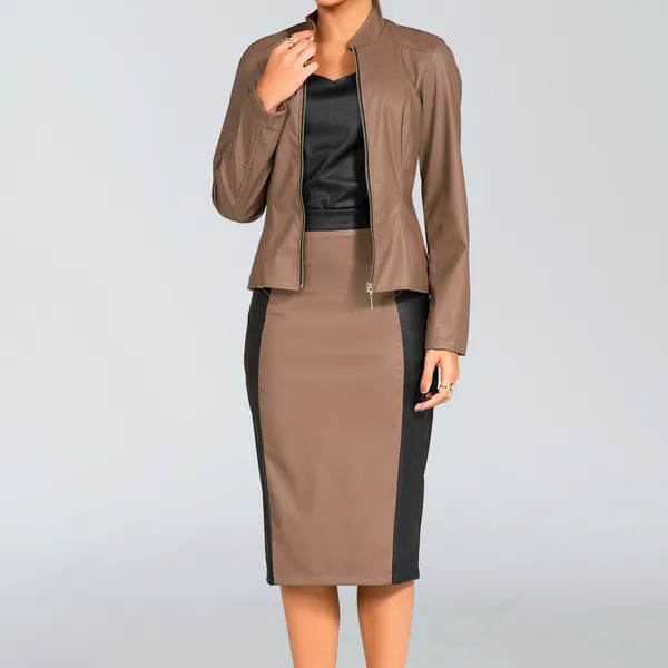 SAIA CHANEL COURO SINTÉTICO PRETO MIRA VEST