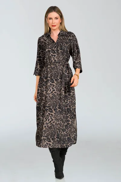 VESTIDO MIDI ALFAIATARIA COM CINTO SERTÃO MIRA VEST