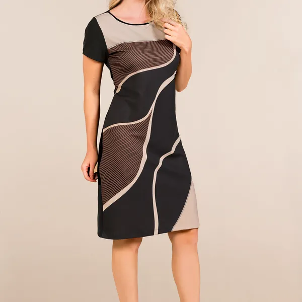 VESTIDO MALHA DECOTE REDONDO PRETO  MIRA VEST